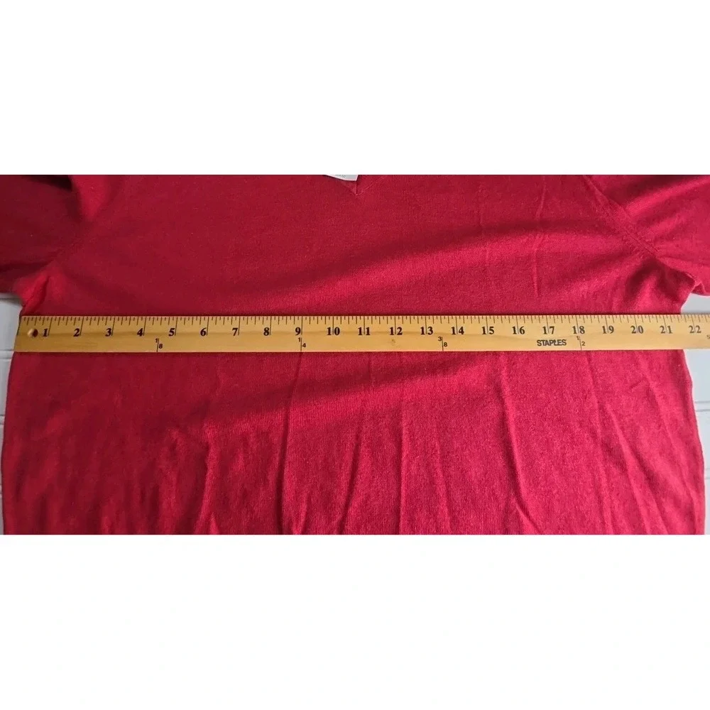 Banana Republic Sweater Mens Large Silk Linen Blend Lightweight V Neck RED NWT
